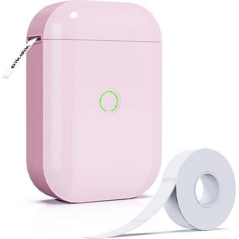 Étiqueteuse Bluetooth avec ruban rose Ehstmind, machine à étiqueter portable sans fil, kit de 1 rouleau, couleur rose, pour organisation et bureau (1/3)