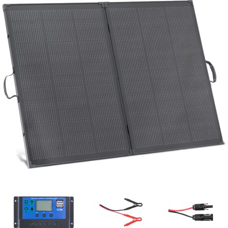 VEVOR Pannello Solare Pieghevole da 200 W con Telaio, Pannello Fotovoltaico Monocristallino Portatile per Centrali Elettrici con Regolatore PWM da 30 A e Uscita MC4, IP67 Impermeabile per Campeggio (1/5)