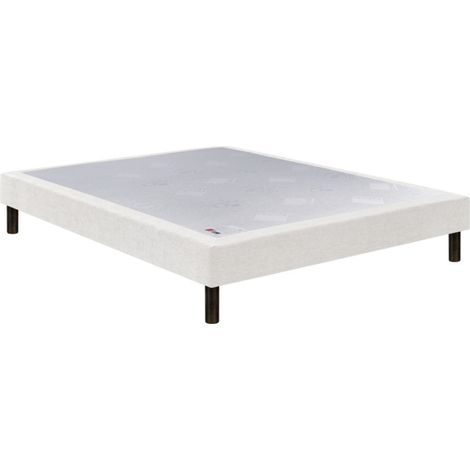 Sommier Epeda CONFORT MEDIUM DECO NATURE 140x190 Chenillé gris Lattes (1/5)