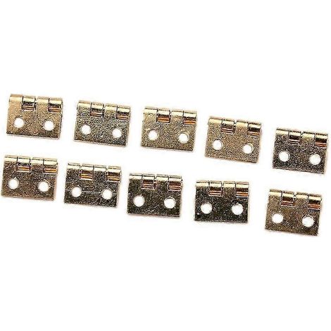 Lot de 10 charnières miniatures en métal pour maison de poupée (échelle 1/12), coffret cadeau en bois, bijoux raffinés, charnières de porte en cuivre, quincaillerie et outils. (1/5)