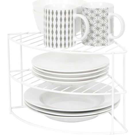Etagère de cuisine Perth en métal blanc - COMPACTOR - 26 x 26 x H.21 CM - Blanc