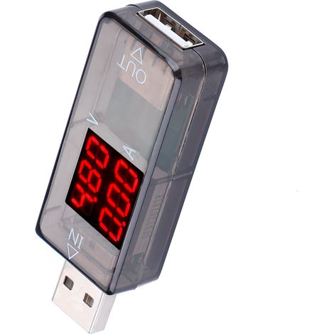 Testeur USB multimètre noir avec écran LCD couleur, voltmètre ampèremètre, mesure tension courant, chargeur USB (1/5)