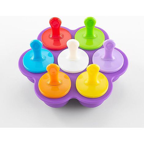 (violet) Moules  Glace En Silicone Avec Btonnets En Plastique, Sans Bpa, Multifonctions Pour Les Enfants (1/5)