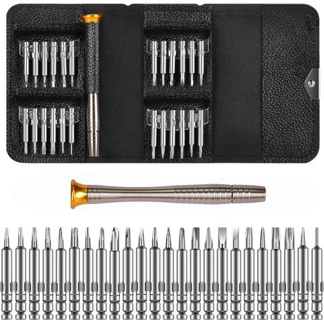 Kit de tournevis de précision 25 en 1, mini tournevis pour lunettes, téléphone, PC, montre, tablette, appareil photo, jouets (1/5)