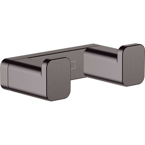 Hansgrohe AddStoris - Gancho doble, cromo negro cepillado 41755340