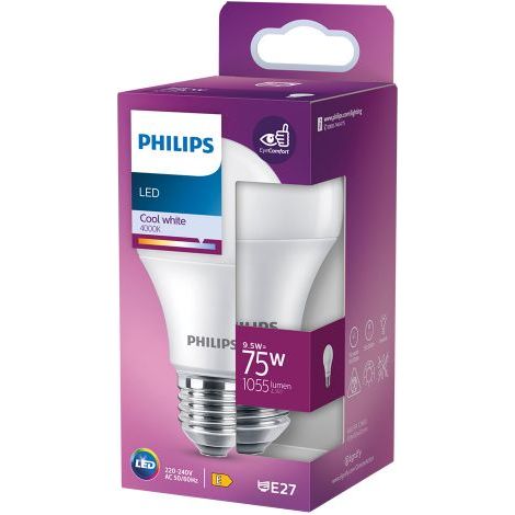 LAMPADA A LED 'GOCCIA' NATUR. 4000K 9,5 W=75W E27 - 1055 lm 4 PZ