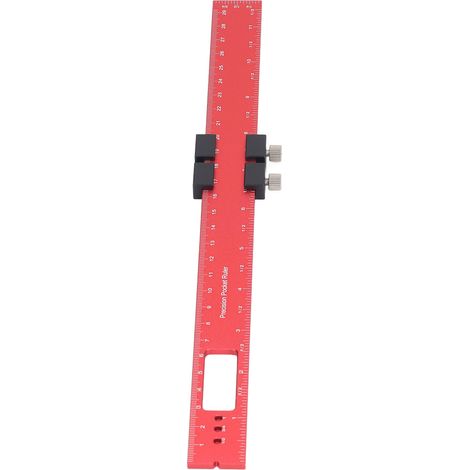 Règle de traçage pour le travail du bois de 300 mm, en alliage d'aluminium, avec butée coulissante de poche.