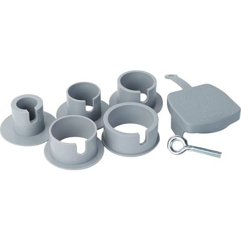 Alberts 609948 Set di Accessori per Prese di Terra a Vite, plastica, Grigio (1/2)