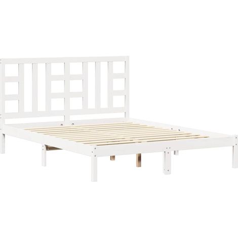 Maison Exclusive - Estructura de cama madera maciza blanca King S (1/5)