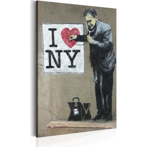 Tableau Imprimé "I Love New York - Banksy" 40 x 60 cm (1/2)