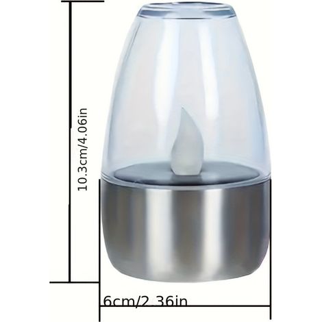 Deux bougies LED solaires scintillantes, bougies sans flamme blanc chaud, idéales pour la décoration de jardin, de mariage et de fêtes. (1/5)