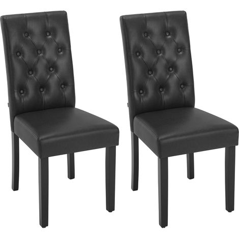 WOLTU Set di 2 sedie per sala da pranzo- sedie moderne, sedie sala da pranzo, sedie da pranzo, Nero