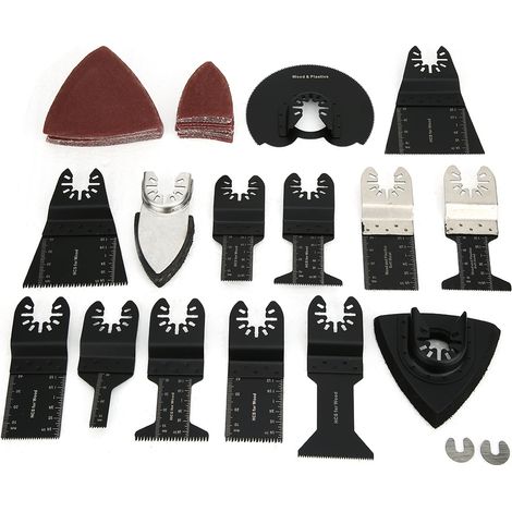 56-teiliges Set Sägeblätter aus Kohlenstoffstahl, Holzbearbeitungsteile, Wellensägezahn, Schwarz, Multifunktion (1/5)