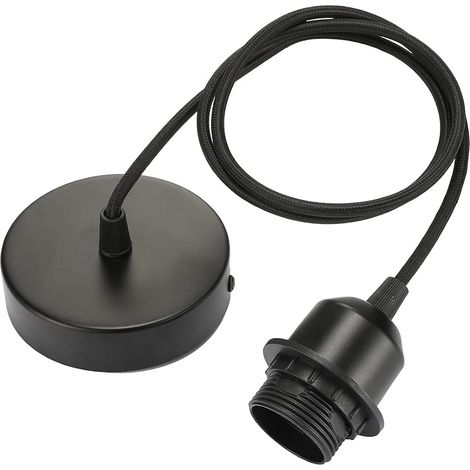 suspension E27 avec anneau à vis, câble tissu réglable 100cm, suspension compatible avec abat-jour (1/5)