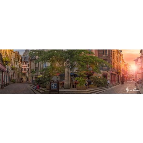 Tableau sur toile place Saint-Amand Rouen 30x97 cm - Impression sur Toile Murale Décorative - Image imprimée en HD sur Toile - Toile sur Châssis en Bois FSC - Fabriqué en France (1/4)