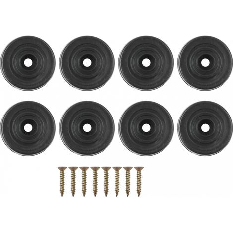 Pieds de meubles Rehausse avec vis - Pour meubles,armoires,canapés,chaises,tables - Noir - ronds - 8,33 x 13 mm (1/5)