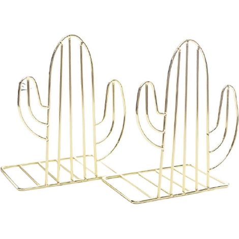 2 serre-livres en métal en forme de cactus, support pour étagère, boîte de rangement de bureau (1/5)