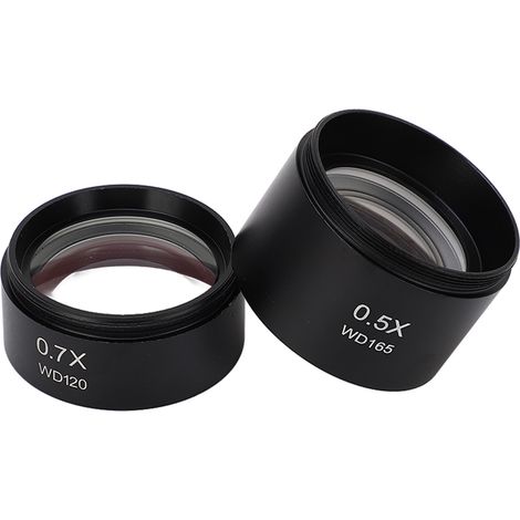 Kit de 2 objectifs auxiliaires 0,7X et 0,5X en alliage d'aluminium léger pour microscope (1/5)