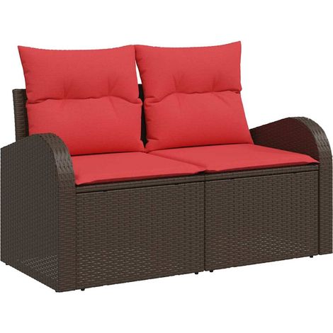 Garden Sofa Brown 124 x 62 x 85cm Poly Rattan vidaXL
