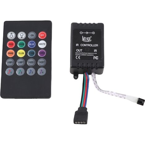 20-Tasten-LED-Musiksteuerung mit IR-Fernbedienung und Geräuschsensor für RGB-LED-Streifen (1/5)
