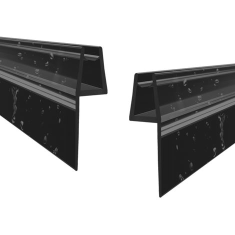 WITEN&NOCK 2er Set Duschdichtung schwarz mit extra langer Dichtfahne Ersatzdichtung für Duschtür Gerade Glasstärke 5-6 mm Länge 60 cm