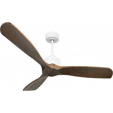 Modulo Slim de Klassfan - Ventilateur de plafond et destratificateur moteur DC blanc et bois sombre30 à 60 m²