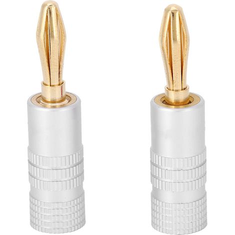 Lot de 20 fiches bananes en laiton plaqué or, résistantes à l'humidité, pour haut-parleurs NAKAMICHI. (1/5)