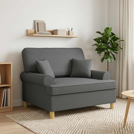vidaXL XXL Armchair with Cushions Dark Grey Fabric (1/5)