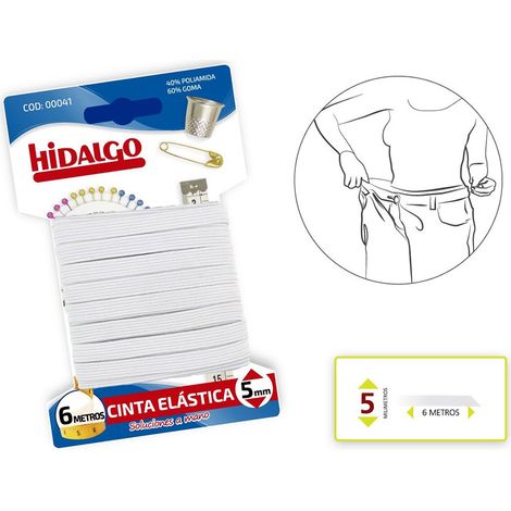 Blister Elastikband 5mm x 6m weiß Hidalgo