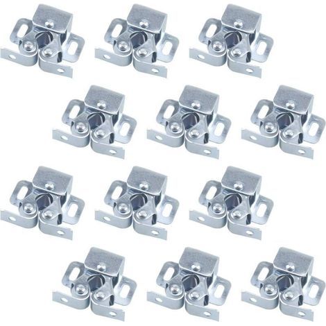 Juego de 12 pestillos para puertas Ulisem, cierrapuertas, pestillo de doble rodillo para muebles, puertas batientes, puertas de armarios, pestillo de doble rodillo, pestillo para puertas de armarios ( (1/4)