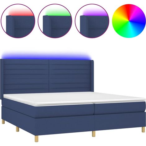 Maison Exclusive - Boxspringbett mit Matratze & LED Blau 200x200