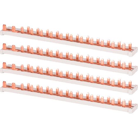 Lot de 4 barrettes de pontage horizontales, 1P+N, 13 modules, 16A