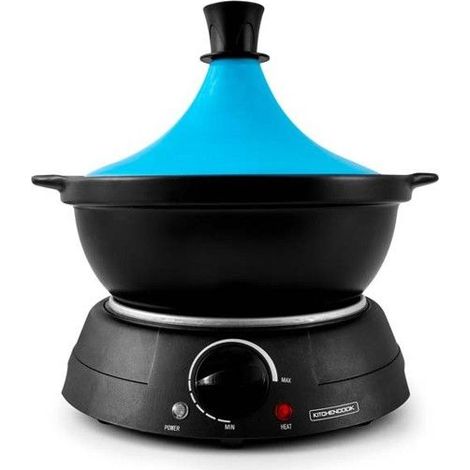 Kitchencook - Tajine électrique K-jine 3 Bleue - 300 W 3 L - Pot En Terre Cuite (1/5)