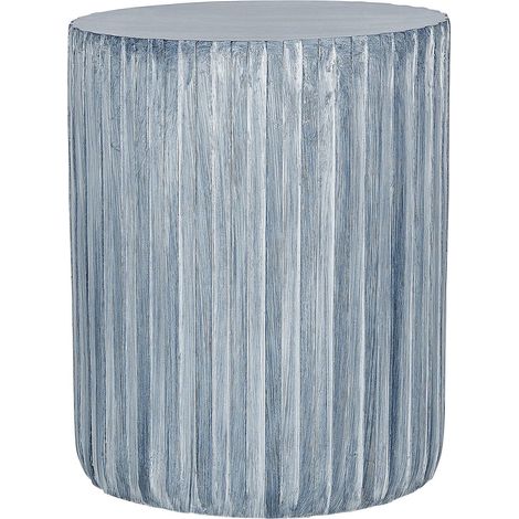 Tavolo laterale in fibra di vetro MgO con piano rotondo a forma di tamburo Macchia UV Ruggine Acqua Resistente al vento Grigio chiaro Amaro