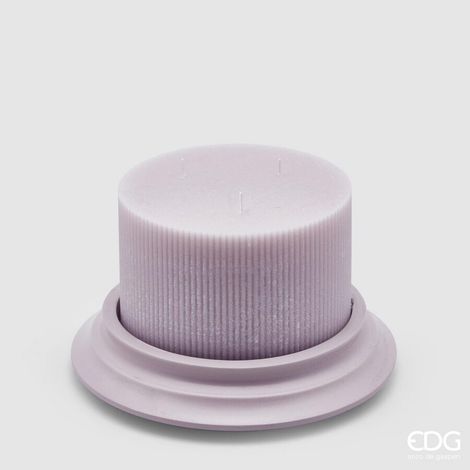 EDG Enzo De Gasperi Candela Dorica con Piatto H 10 Cm D 15 Cm Lavender