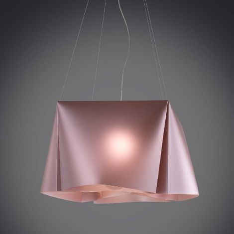 WANDA fünfflammiger Pendelleuchter in Pink Polilux Durchmesser 59x H31 cm