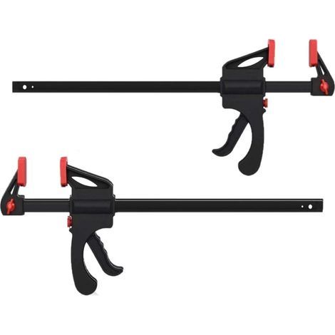2 Pièces 12 Pouces Barre de Serrage Sergent Monomanuels pour Charpentier, Kit d'outils de menuiserie en Bois (1/5)