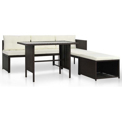 vidaXL 4-tlg. Garten-Lounge-Set Poly Rattan Braun (1/5)