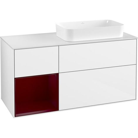 V&B Waschtischunterschrank Finion 120x60 cm, Reg li Peo, glo white lacquer (1/2)