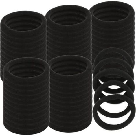Élastiques à Cheveux - Noname - 60 Pièces - Noir - Polyester - Sans Métal (1/4)