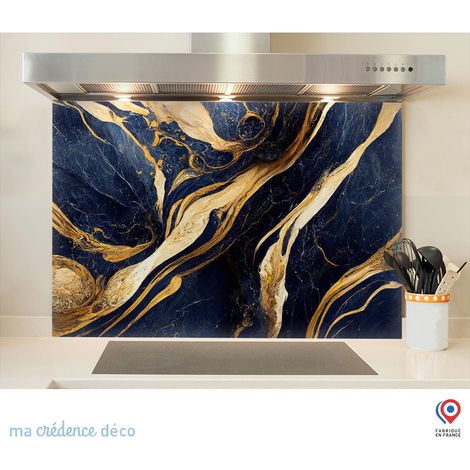Fond de hotte : Marbre doré 5 - Verre trempé - 90 cm - 60 cm (1/5)