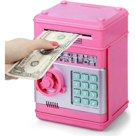 Tirelire rose à code, tirelire électronique, cadeau idéal pour les enfants (1/5)
