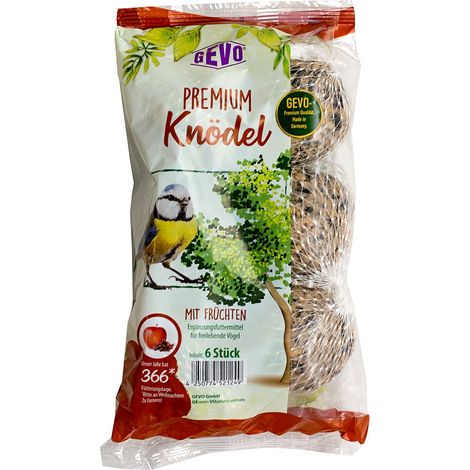 GEVO – Boules de graisse pour mésanges aux fruits, lot de 6