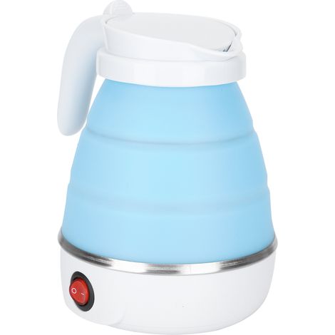 Zusammenklappbarer Wasserkocher (600 W) aus Silikon, blau, 220–240 V (EU), für Zuhause und unterwegs (1/5)