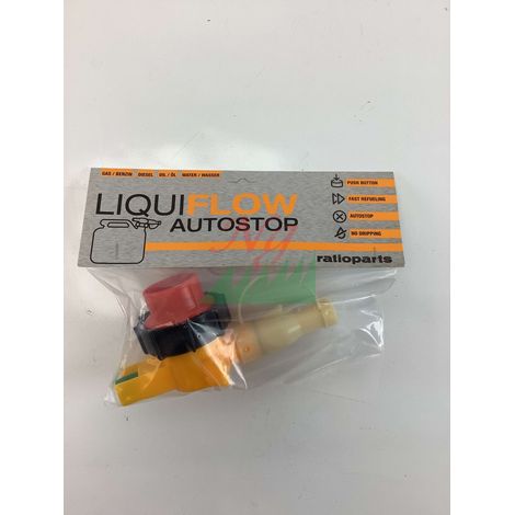 Boquilla LIQUIFLOW con parada automática para llenar los tanques de combustible de las cortadoras de césped