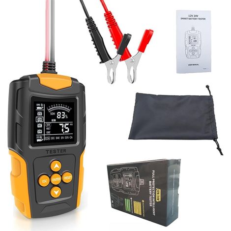 Testeur de charge de batterie & Tester 24v 12v Batterie for Wet/GEL/SLA/Inondé/EFB/Plomb-acide/Assemblée générale annuelle batterie, batterie Analyseur outil de test testeur numérique (1/5)