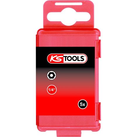 KS Tools 911.7713 1/4'' CLASSIC Bit Innensechskant, Bohrung, 4mm,5er Pck