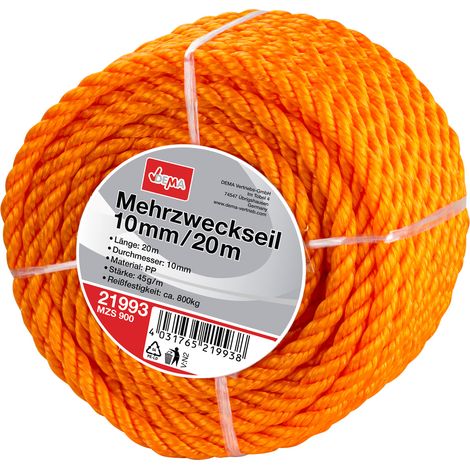 Mehrzweckseil orange 20m 4-10mm (1/3)