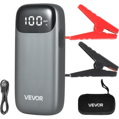 Booster Batterie Voiture 6000 A Démarreur de Batterie au Lithium Portable pour Démarrage Voiture Moteurs Essence 10 L et Diesel 10 L, avec Lampe Torche 3 Modes d'Éclairage, Câble de Démarrage (1/5)