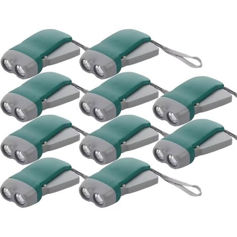Lot De 2/4/8/10 Lampes De Poche À Manivelle, 2 Lampes De Poche À Dynamo D'urgence À LED, Auto-alimentée, Pour La Pêche, Les Voyages(Green color,Set 1)